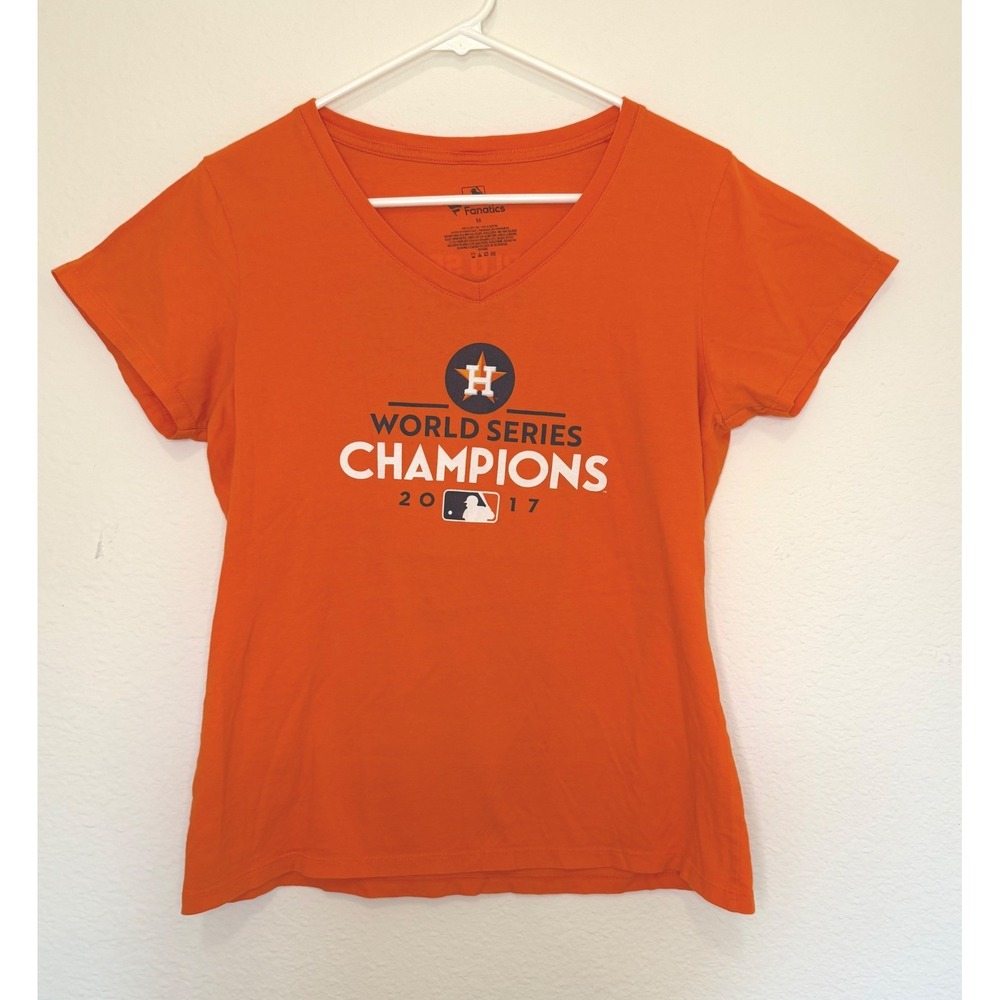 Fanatics Houston Astros T-Shirt M Orange‎ 2017 World Series Champions MLB Tee